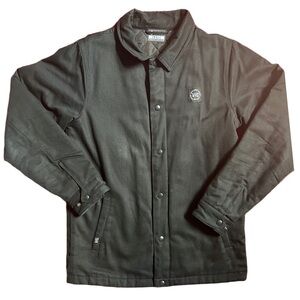 VIOLENT GENTLEMEN BLACK WINTER WORK JACKET WITH QUILTED INTERIOR SIZE SMALL